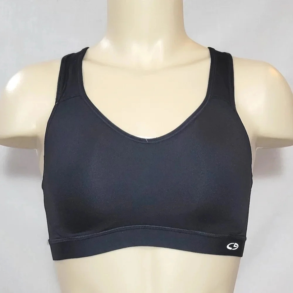 MEDIUM Champion N9554 Concealing Petal‎ Wire Free Sport Bra Black NWT